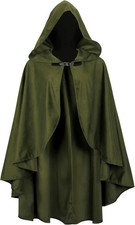 Medieval Cloak with Hood Short Hooded Cape for Adult Men and Women Halloween Ren