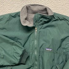 Vtg Patagonia Shelled Synchilla Jacket Adult XL Green Fleece Lined Bomber USA