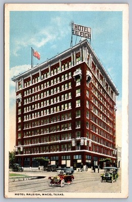 Postcard Waco Texas Hotel Raleigh 1918