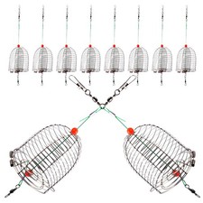  10 Pcs Fishing Feeder Bait Thrower Device Display Rack Cage Holder