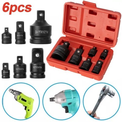 6tlg Stecknuss Adapter Satz Schlagschrauber Nuss Set 1/4 3/8 1/2 auf 3/4 Zoll DE