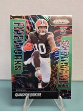 2025 Panini Prizm Quinshon Judkins Fireworks Green Prizm #19 (RC) Browns