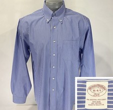 Brooks Brothers Shirt Mens 16 - 34/35 Blue Striped Long Sleeve Button Down