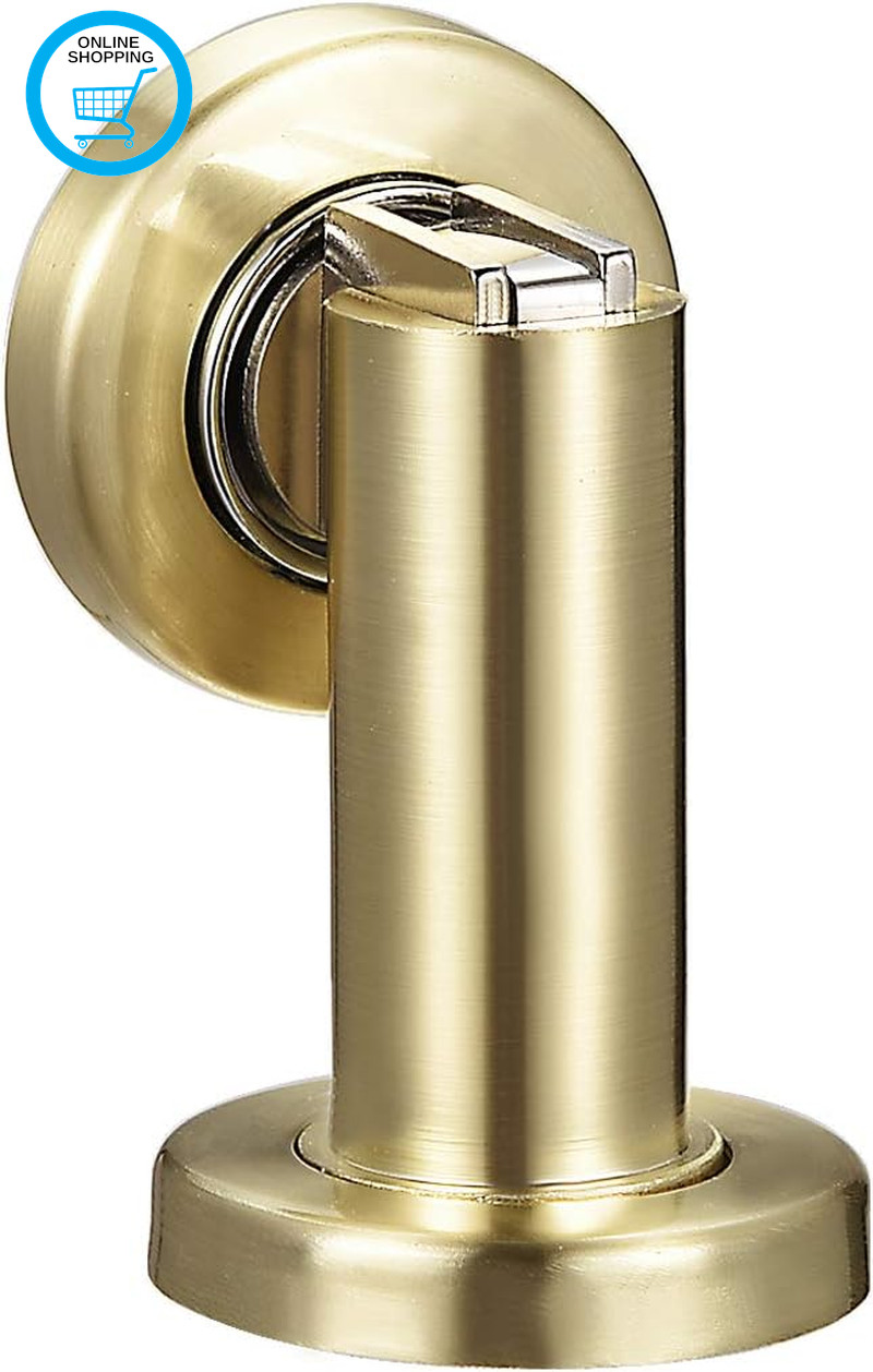 Zinc Alloy Door Magnetic Catch Holder Stopper Doorstop Brushed Screw Floor Mount