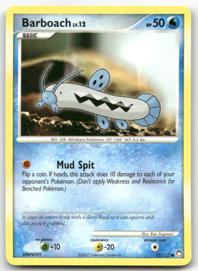 Barboach #72/123 (LP) Mysterious Treasures MT Pokemon