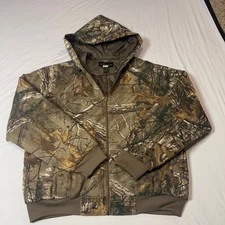 Lodge Outfitters RealTree Bomber Jacket Mens Large Brown Camouflage Hunting