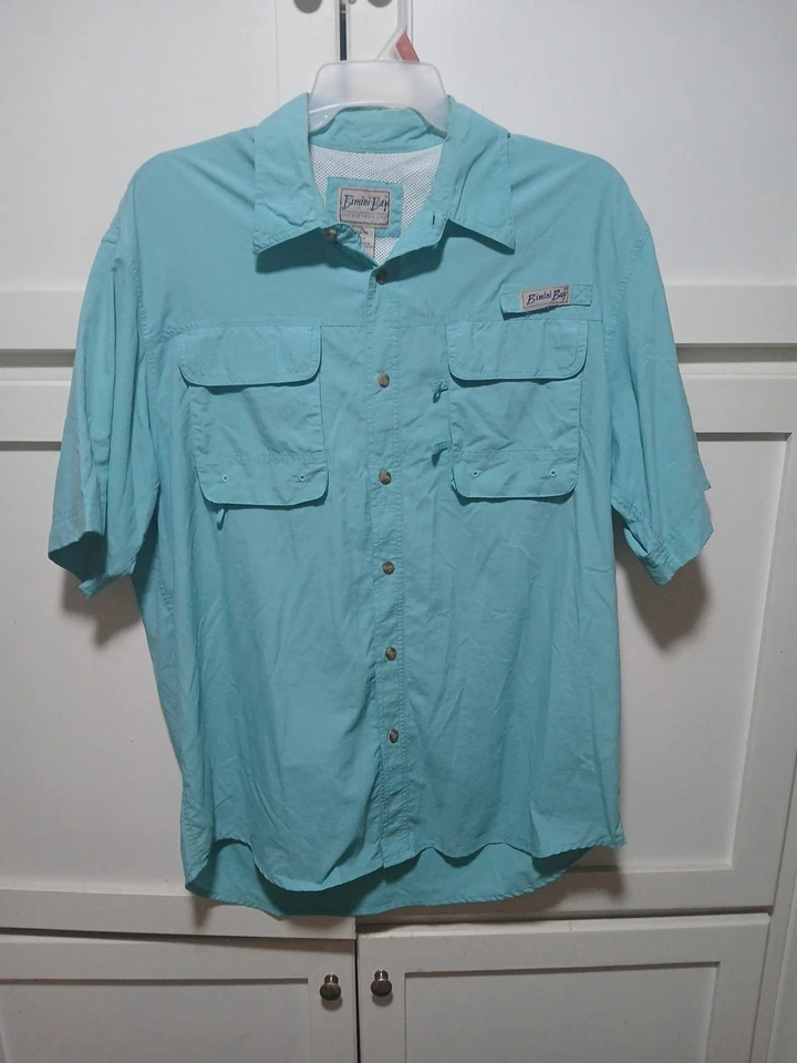 Bimini Bay Outfitters Shirt Mens XL Fishing Outdoor Vented Pockets Green  - Image 2 of 4
