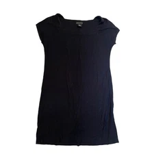Adrienne Vittadini Size Medium Black Cap Sleeve Square Neck Dress