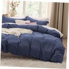 Bedsure Navy Blue Duvet Cover King King 104" X 90" 01 - Navy No Comforter 