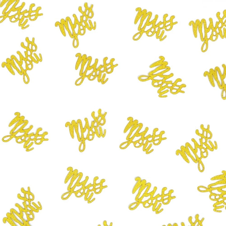 Miss You Glitter Confetti for We Will Miss You Retirement Party Table, Goodbye G - Image 3 of 4