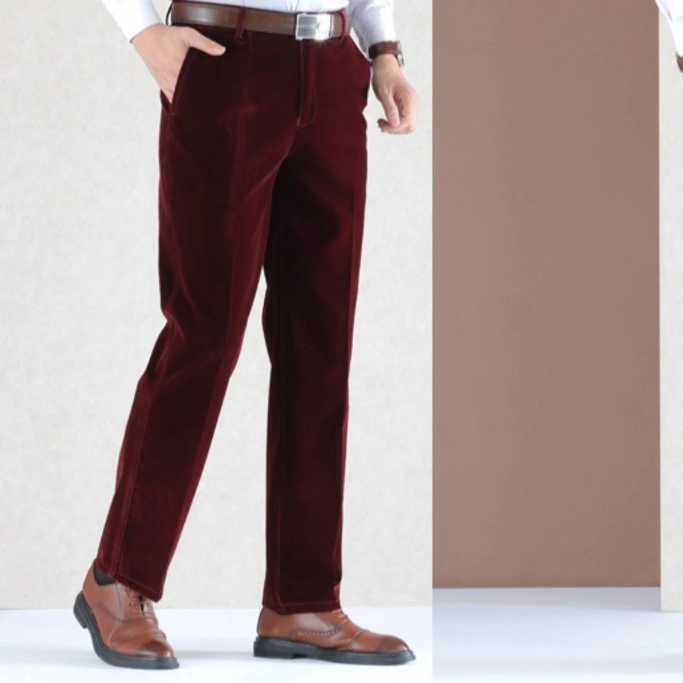 Cordhose Herrenhose Retro Formell Freizeit Gerade Bein Schlank Warm Weich - Bild 1 von 4