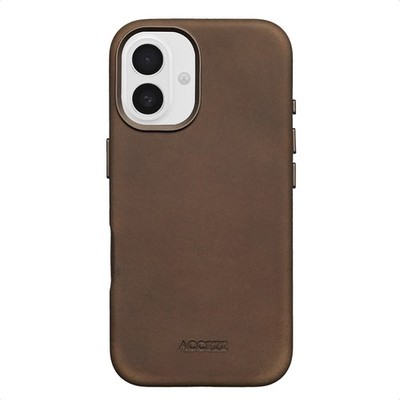 Accezz Vintage Leather Magsafe Backcover Apple iPhone 16 - Rustic Brown