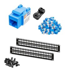 2-Pack 48 Port Blank Keystone Patch Panel and 100-Pack Cat6 Jack