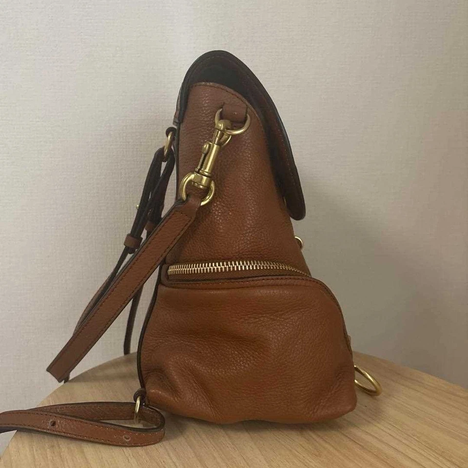 See by Chloe Backpack Shoulder Bag Logo Leather Brown women's USED FROM JAPAN - Image 2 of 4