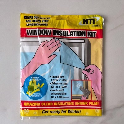 NTI Fenster Isolierung Kit Schrumpffolie Zug Kondensation Energieeffizient Sparen