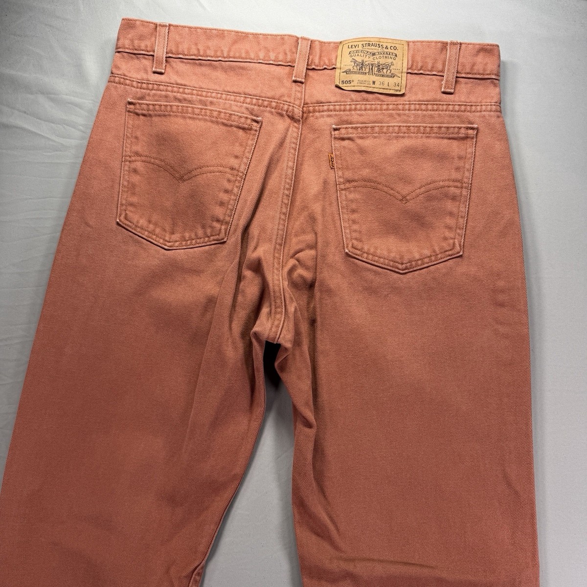 Vintage Levis Jeans Mens 36x34 Red Denim Made In USA 505 Style