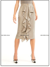 RRP  379   MAX MARA   SILK skirt with Ruffles USA12 IT46 DE42 UK14 FR44