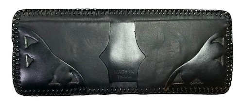 Handmade LONGHORN WALLET Genuine LEATHER with Edge LACING Mens Bi-fold Billfold - Picture 6 of 29