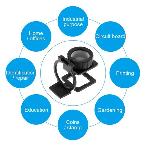 HANDS FREE MAGNIFYING GLASS ON STAND Hobby Craft Folding Scale 20X Magnifier - Picture 8 of 9