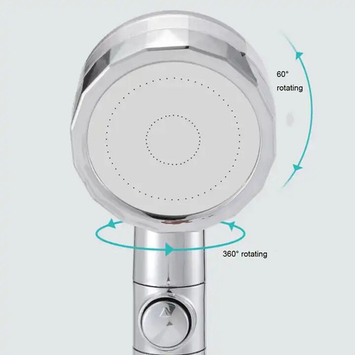 Cabezal de ducha flujo ahorro de agua giratorio 360° con ventilador pequeño pulverizador de alta presión - Imagen 4 de 5