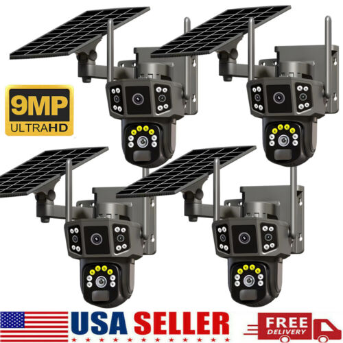 Solar Battery Powered Wireless WiFi Outdoor 360° PTZ Home Security Camera System