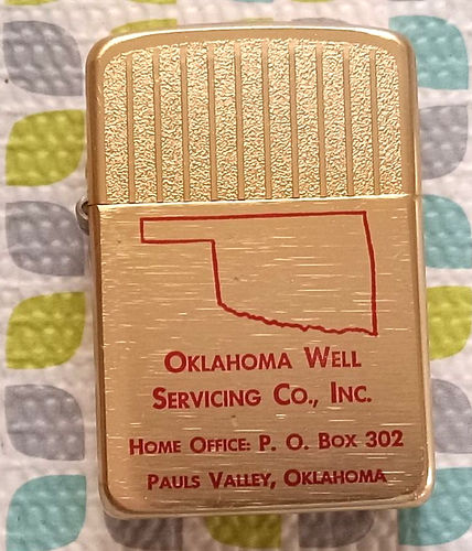 Vernon Advertising Cigarette Lighter-OKLAHOMA WELL SERVICING Co Inc Pauls Valley