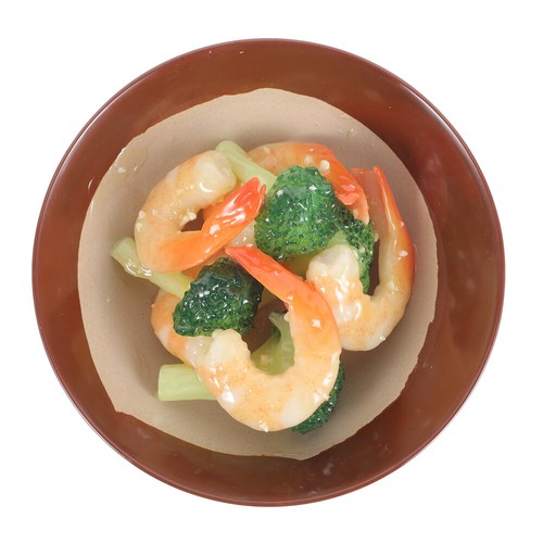 Shrimp Fried with Broccoli Garlic Simulation Food Model Fake Models
