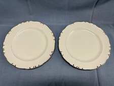 Set of 2 Princess Silver Baroque Dinner Plates 10.25 inch Fine China Japan