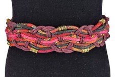 Vintage 80s Ginnie Johansen Designs Geometric Abstract Tribal Braided Cord Belt