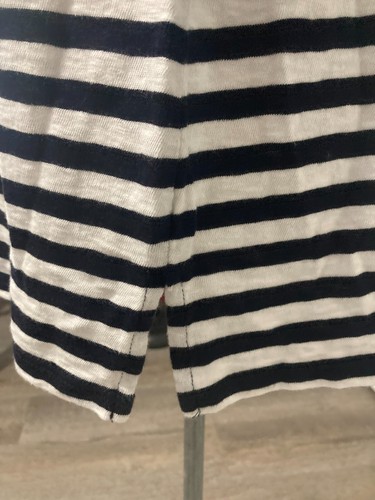 CAMISA TALBOTS BLUSA MUJER TALLA XS NEGRO BLANCO RAYAS BORDADA NUEVA CON ETIQUETAS - Imagen 8 de 9