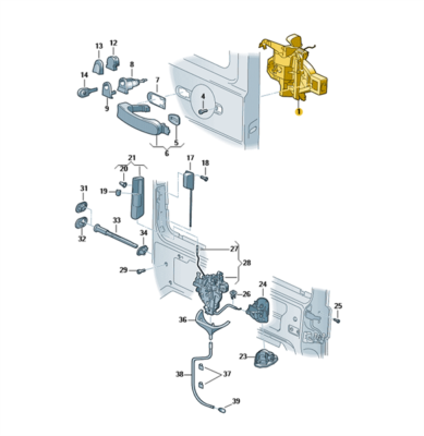 Handle Aussen vorne rechts Volkswagen T5 Bus CARAVELLE 2006  