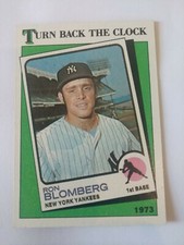 1988 Topps Baseball # 663 Turn Back The Clock 15 Years 1973 Ron Bloomberg