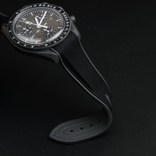 Correas de reloj lunar híbrido FKM de goma y cuero X luna montaje e despliegue - Imagen 16 de 30