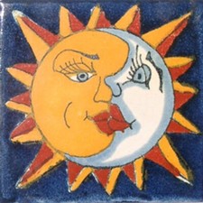 C 022 MEXICAN TILES CERAMIC HAND MADE SPANISH INFLUENCE TALAVERA MOSAIC ART