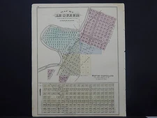 Minnesota Antique County Map 1874 City of Le Sueur, Cleveland L18#87