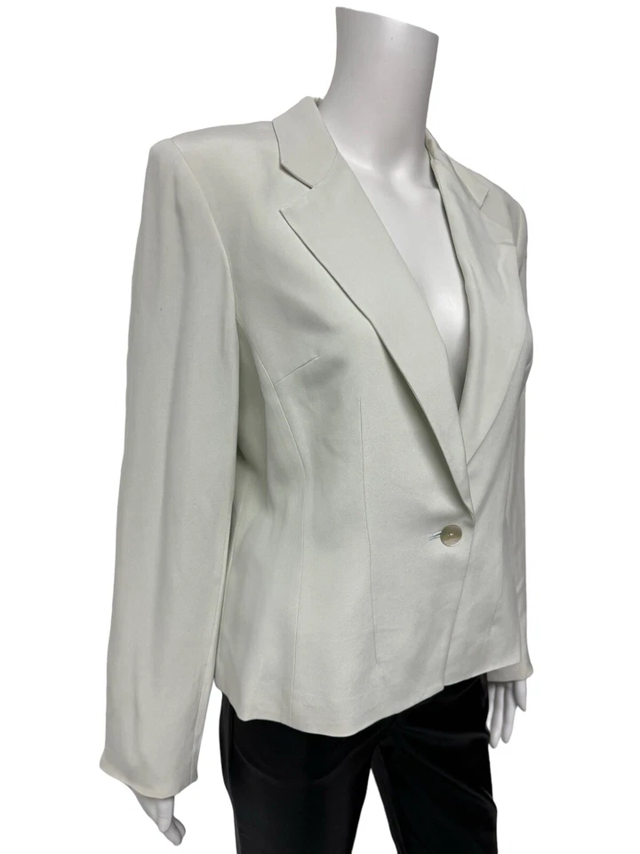 Blazer Blooming Dale para mujer claro como nuevo con cuello de un botón talla 12P Foto 3 de 4