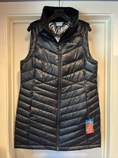 Womens Large Columbia Evening Shade EXS Long Vest Black Puffer Insulated New Tag