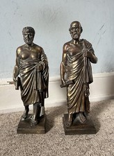 Socrates Plato Bronze Effect Statue Statues Greek Philosophers Greece 30cm Tall