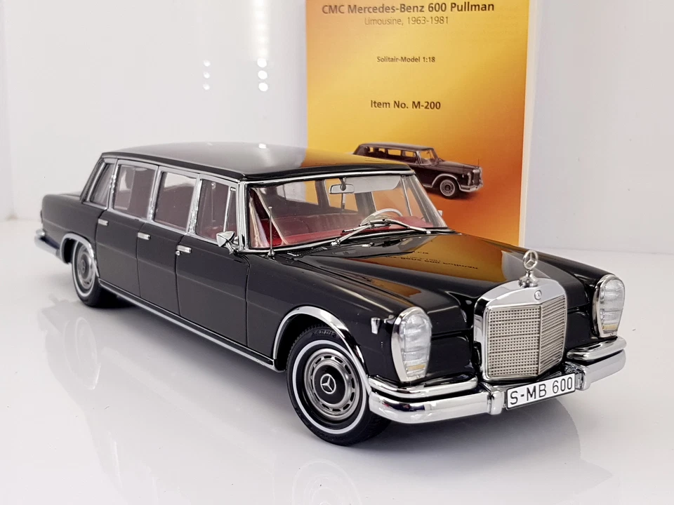 CMC 1:18 Mercedes-Benz 600 Pullman Limousine 1963-81(W100)Black M-200 *RETIRED* - Image 2 of 4