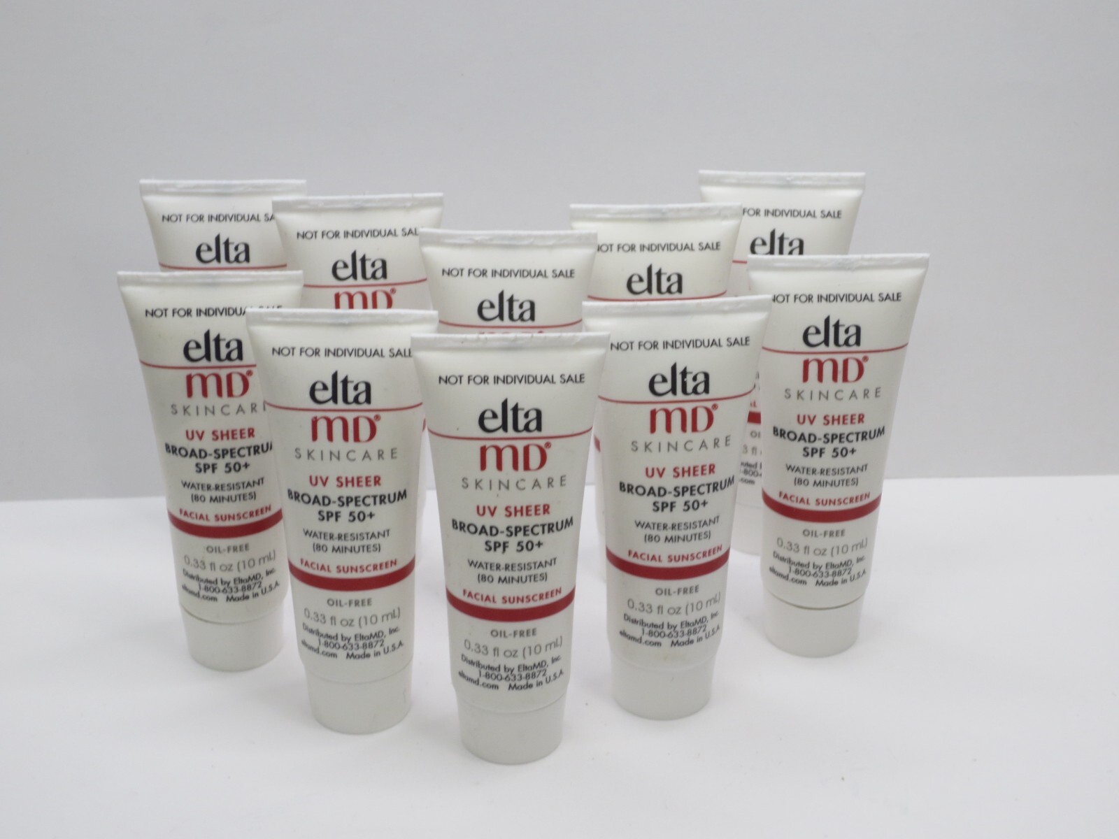ELTA MD UV SHEER SPF 50+ FACIAL SUNSCREEN 0.33 OZ (LOT OF 10)
