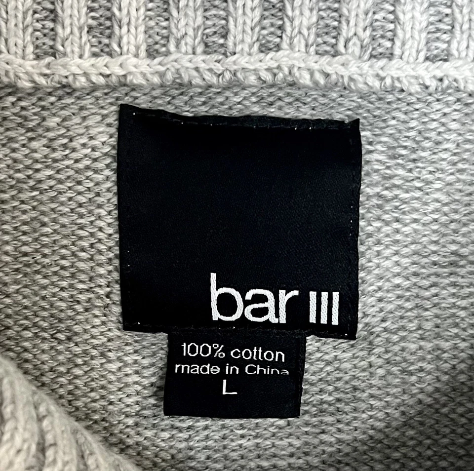 Suéter tejido con cable Bar III para hombre - gris - L ropa de invierno Normcore cierre de palanca Foto 3 de 3