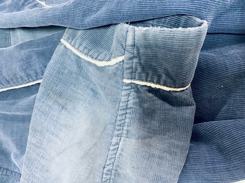 Peignoir homme vintage Jim Hoe's "Casual Shop of the North" velours côtelé bleu S/M - Photo 6/11
