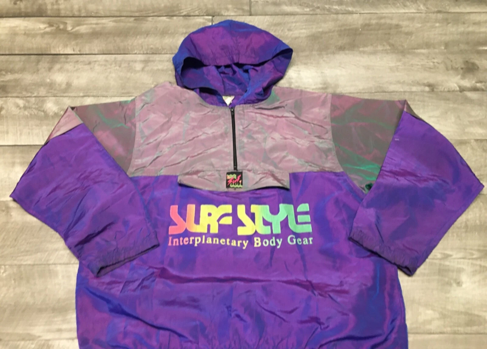  90s pullover windbreaker iridescent vintage jacket
