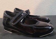 Freestyle Girls Black Tap Shoes Size 9 Black PATENT Mary Jane