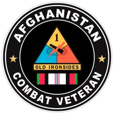 Afghanistan Combat Veteran Bumper Sticker Military Vinyl Soldier Decal 5"