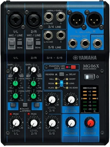 YAMAHA MG06X 6ch Mixing Console 2 Mic Stereo Mixer Digital Effects MG 06 MG06 X - Picture 1 of 18
