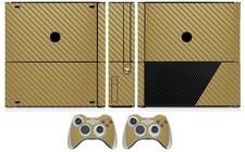 Golden Carbon Fiber Vinyl Skin Sticker for Xbox360 Slim E and 2 controller skins