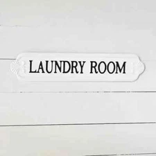 New French Country Farmhouse Vintage WHITE LAUNDRY ROOM SIGN Hanging