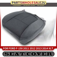1x Front Left Driver Seat Bottom Cover for Ford F-150 XLT 11 12 13 14 Steel Gray