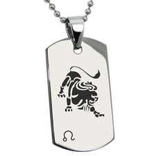 Stainless Steel Astrology Zodiac Horoscope Sign Animal Mens Dog Tag Pendant 24"